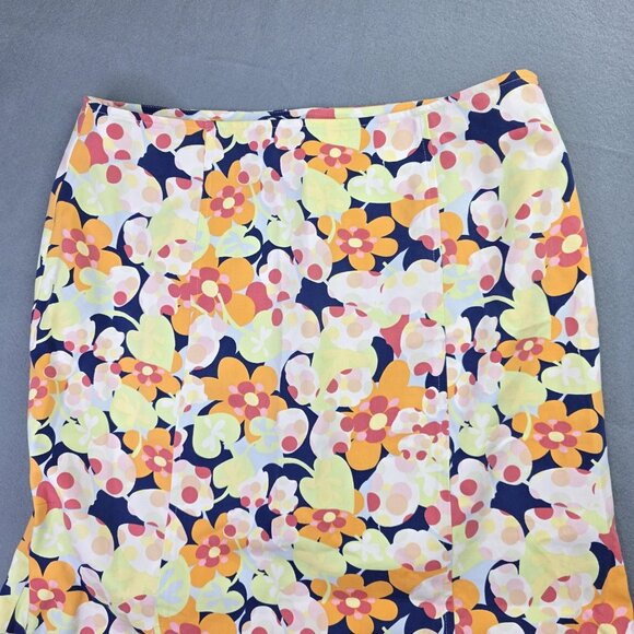 Talbots Skirt Womens 12 Floral Midi Petite Tencel Lyocell Casual Boho Retro - Picture 4 of 10
